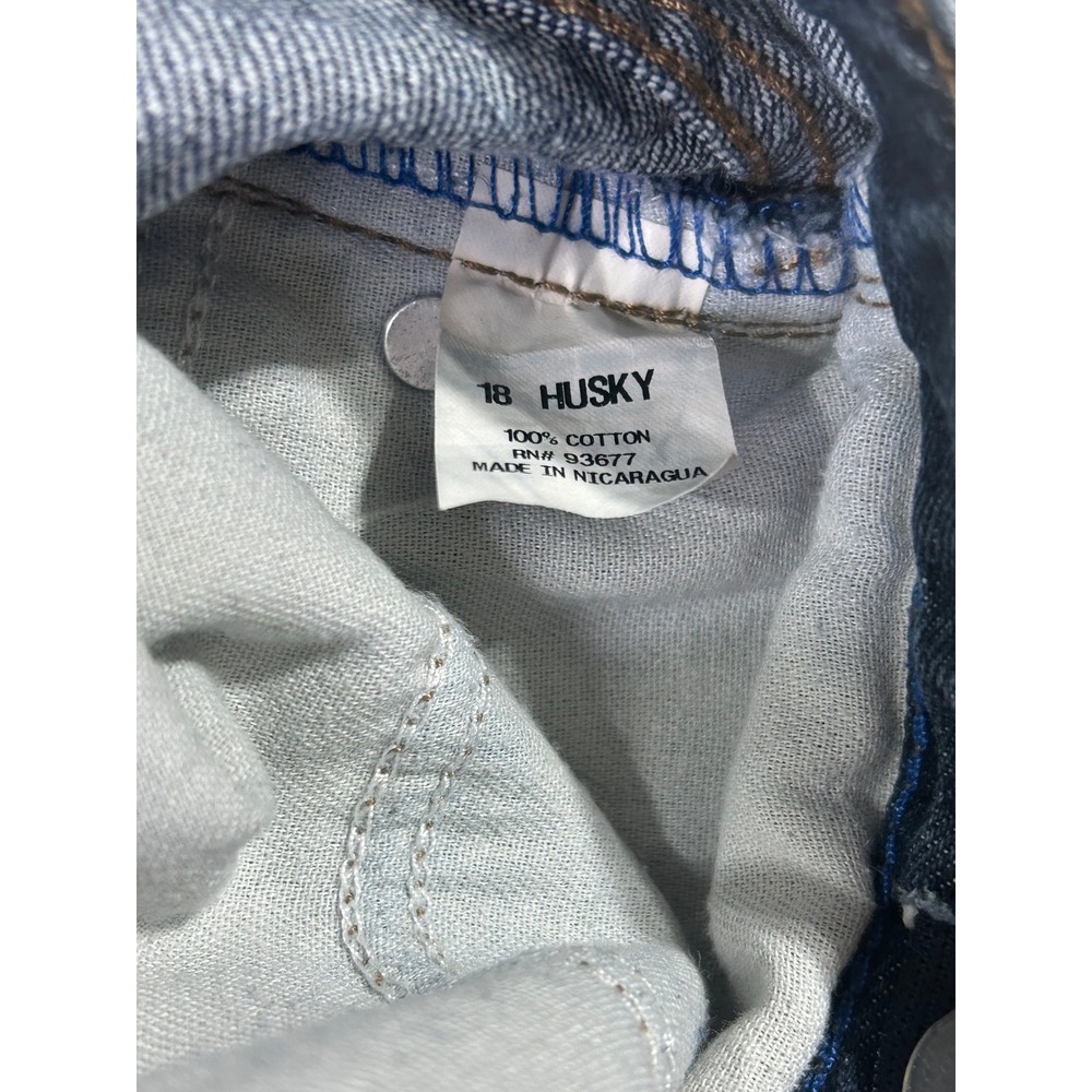 Arizona Jean Co Boys Husky Jeans Size 18 Dark Wash Cotton Denim Straight Leg - Picture 4 of 9
